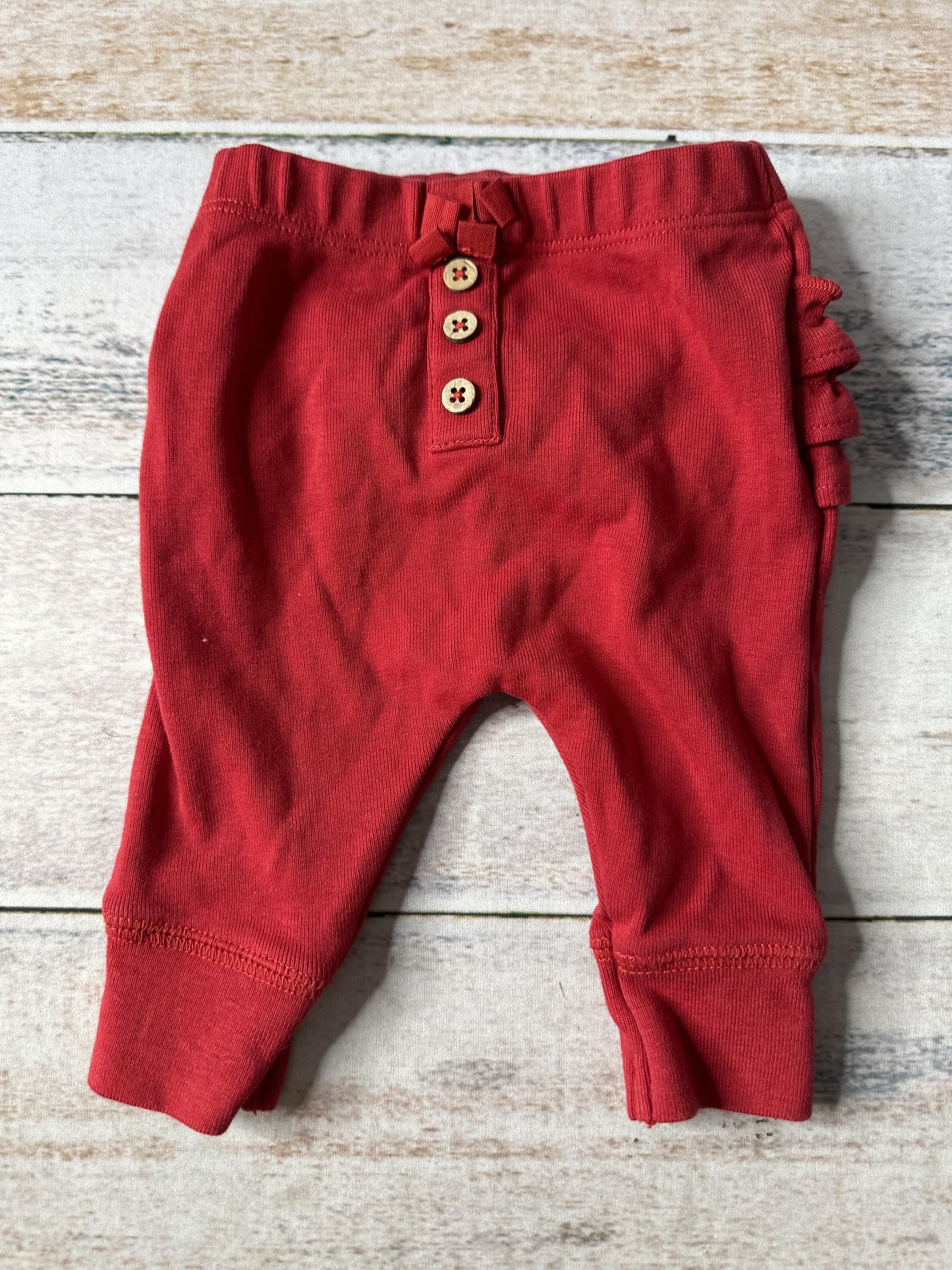 Oliver & Rain Girls Red Pants Size: 0-3 months Red