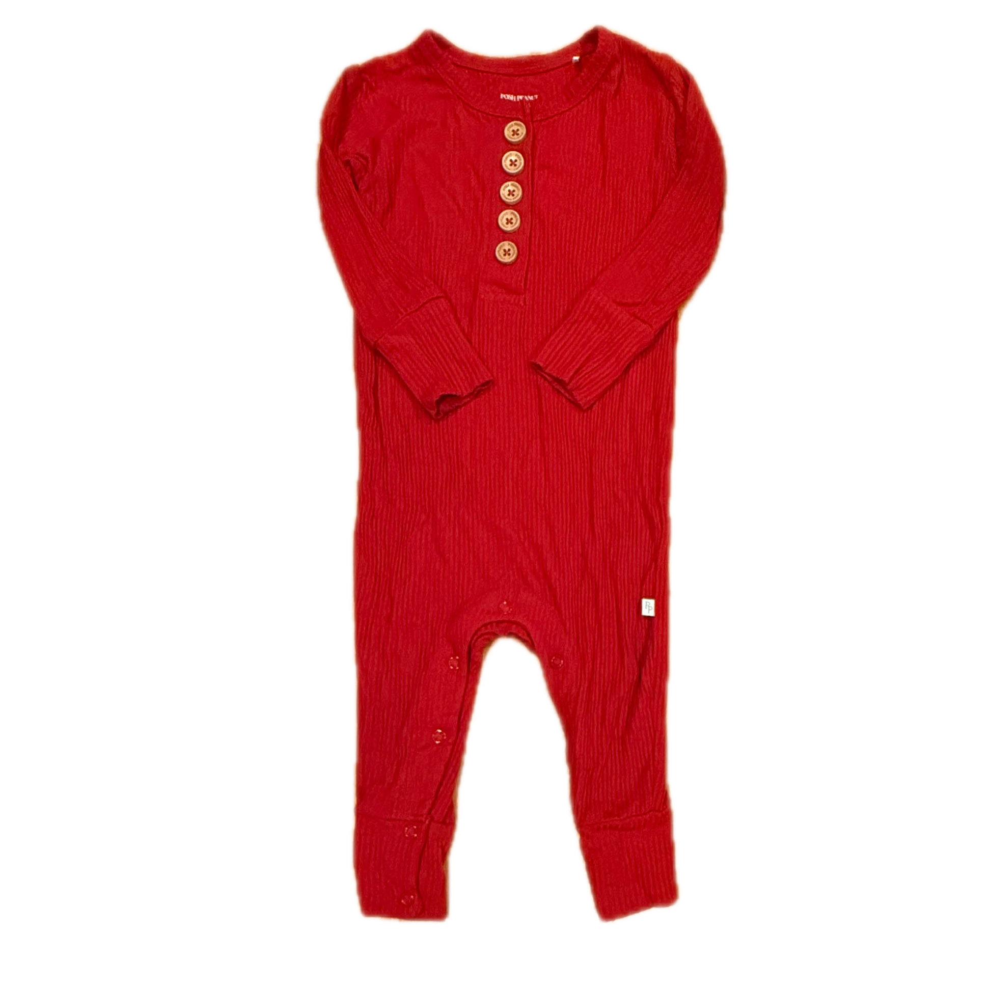 Posh Peanut Unisex Red Long Sleeve Outfit Size: 12-18 Months Red