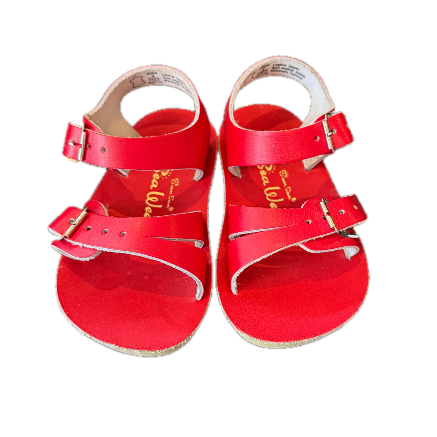Hoy Saltwater Girls Red Sandals Size: 4 Infant Red