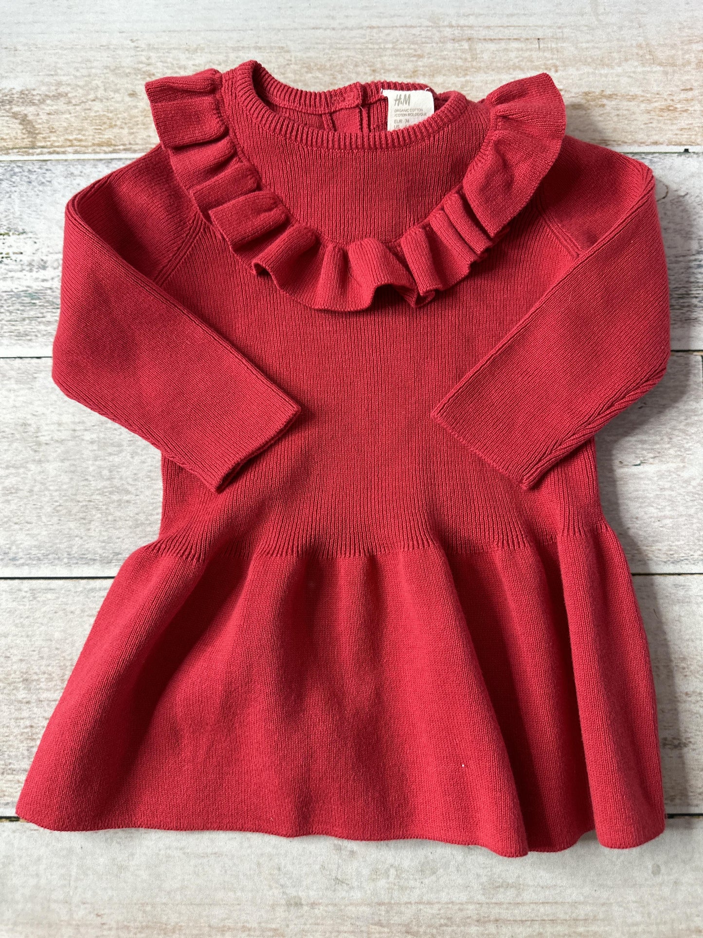 H&M Girls Red Long Sleeve T-Shirt Size: 6-9 months Red