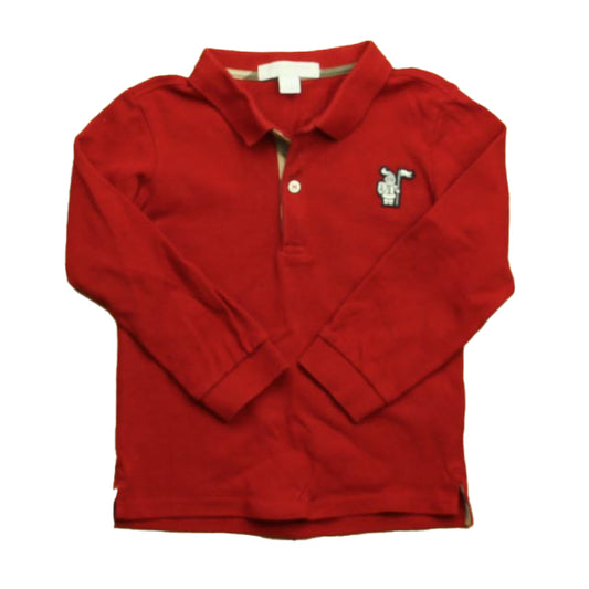 Burberry Boys Red Rugby Shirt Size: 3T