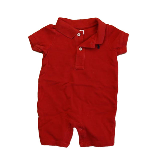 Ralph Lauren Boys Red Romper Size: 6 Months Red