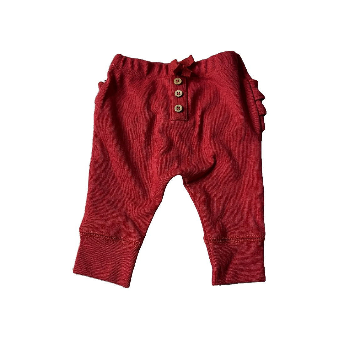 Oliver & Rain Girls Red Pants Size: 3 months Red