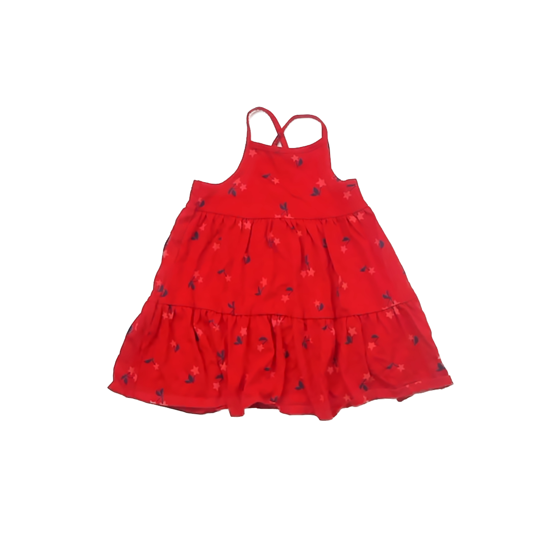 Cat & Jack Girls Red Sun Dress Size: 3T Red