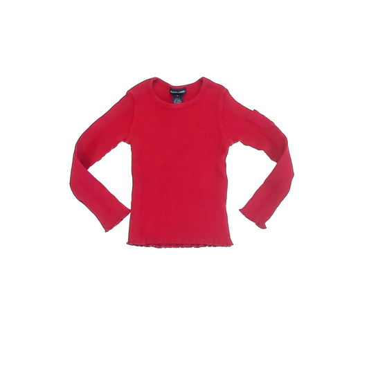 Ralph Lauren Girls Red Long Sleeve Shirt Size: 5T Red