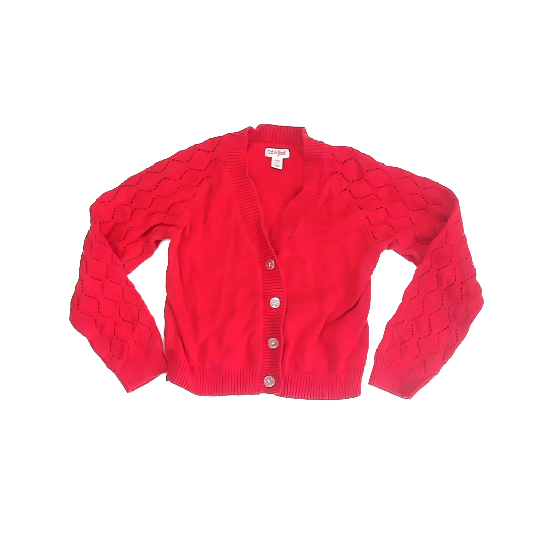 Cat & Jack Girls Red Cardigan Size: 8 Years Red