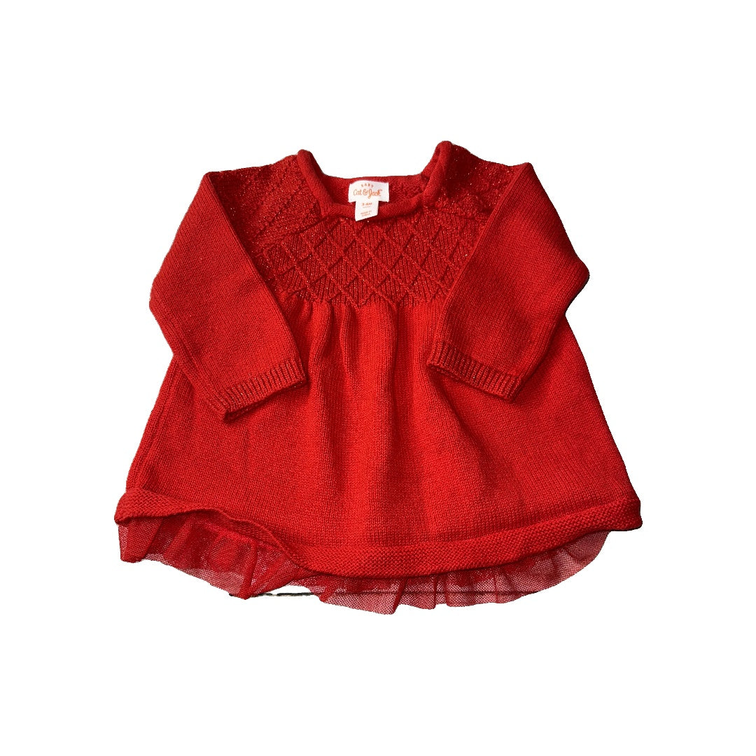 Cat & Jack Girls Red Dress Size: 3-6 months Red