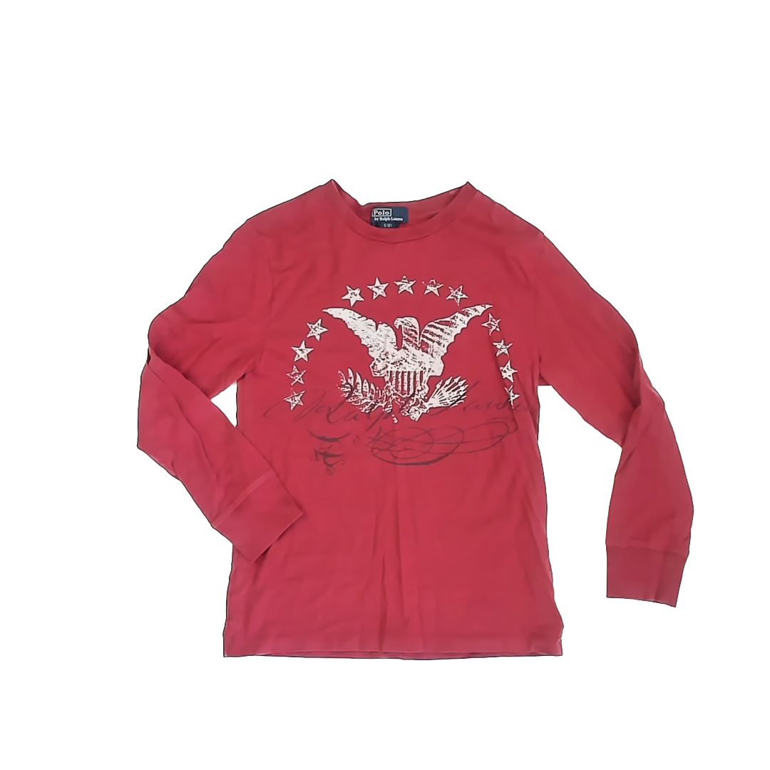 Ralph Lauren Boys Red Long Sleeve T-Shirt Size: S (8) Red