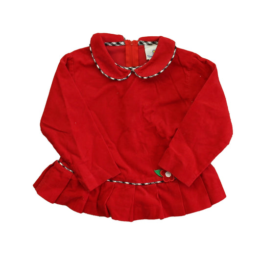 Florence Eiseman Girls Red Blouse Size: 18-24 Months