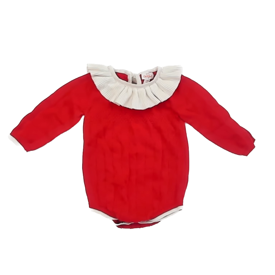 Cat & Jack Girls Red Romper Size: 6-9 Months Red