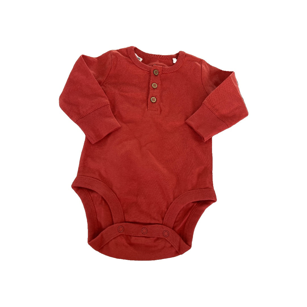 Oliver & Rain Boys Red Onesie Size: 3 months Red