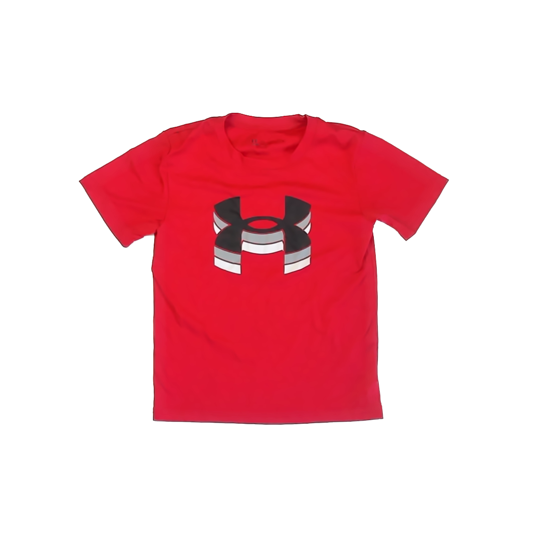 Under Armour Boys Red Athletic Top Size: 7 Years Red