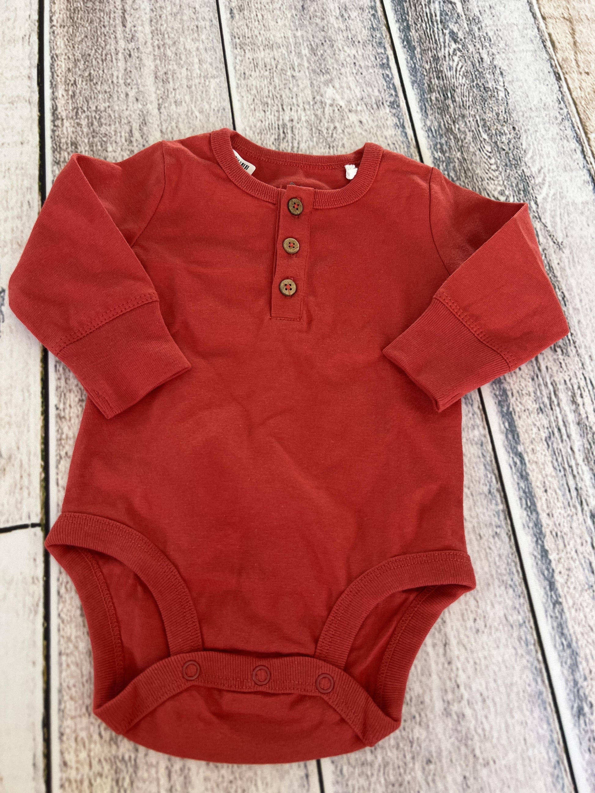Oliver & Rain Boys Red Onesie Size: 3 months Red