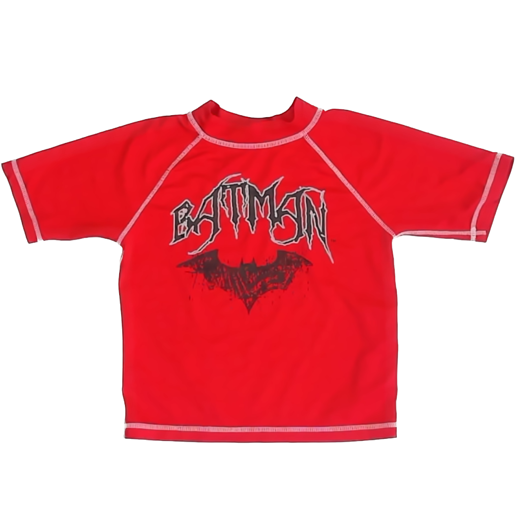 Batman Boys Red Rashguard Size: 4T Red