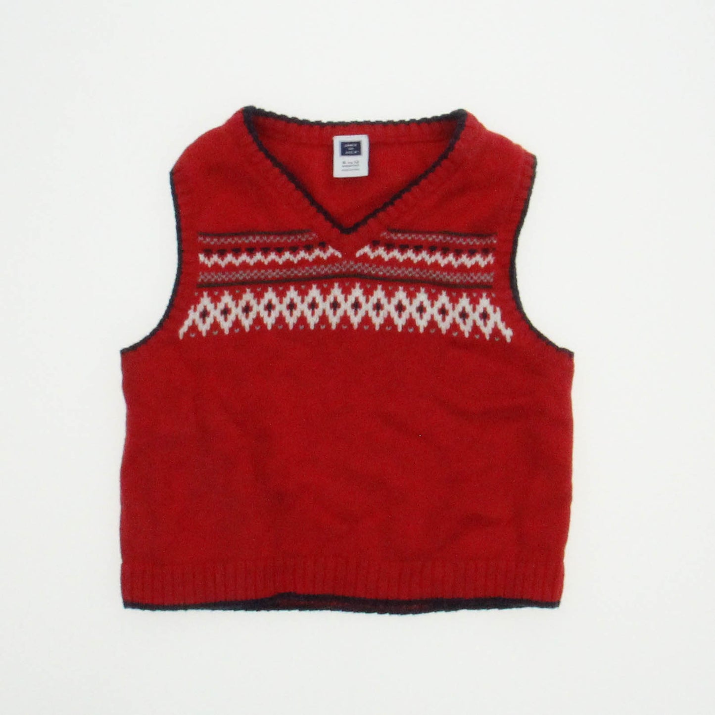 Janie and Jack Boys Red Sweater Vest Size: 6-12 Months Red