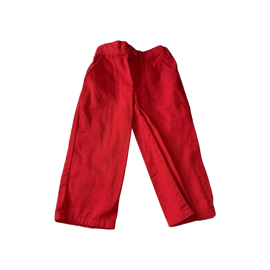 Unisex Red Pants Size: 2T Red
