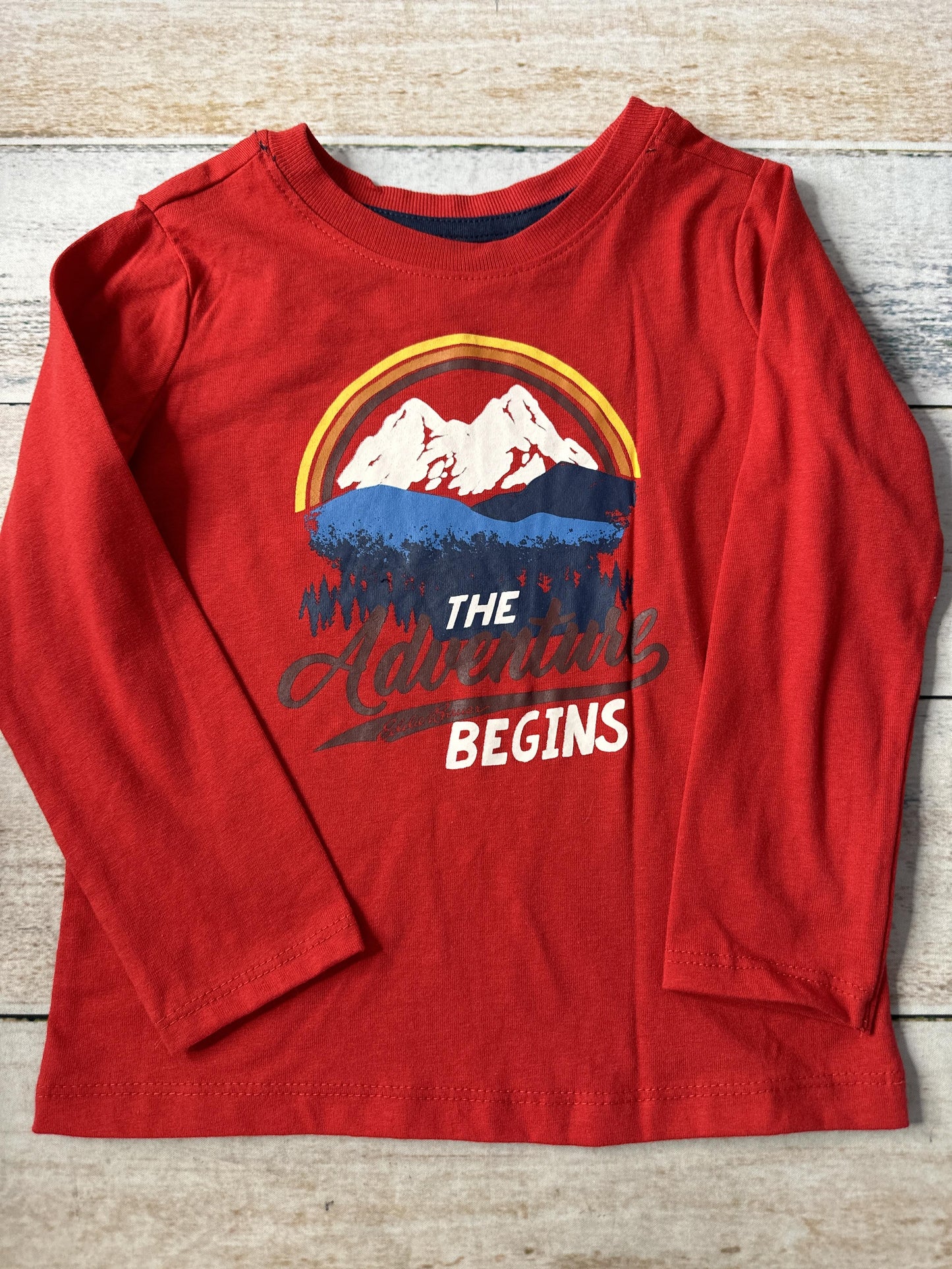 Eddie Bauer Unisex Red Long Sleeve T-Shirt Size: 3T Red