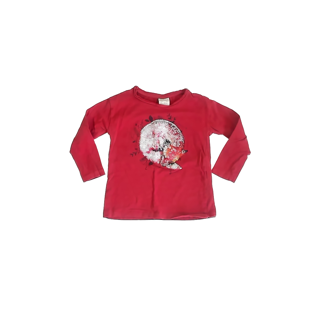 Zara Girls Red Long Sleeve T-Shirt Size: 4T Red