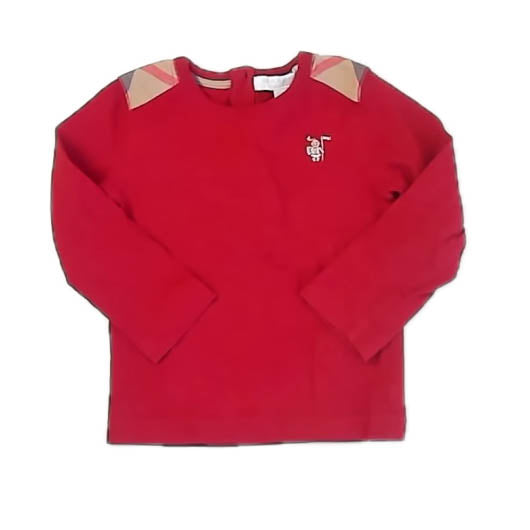 Burberry Boys Red Long Sleeve Shirt Size: 18 Months Red