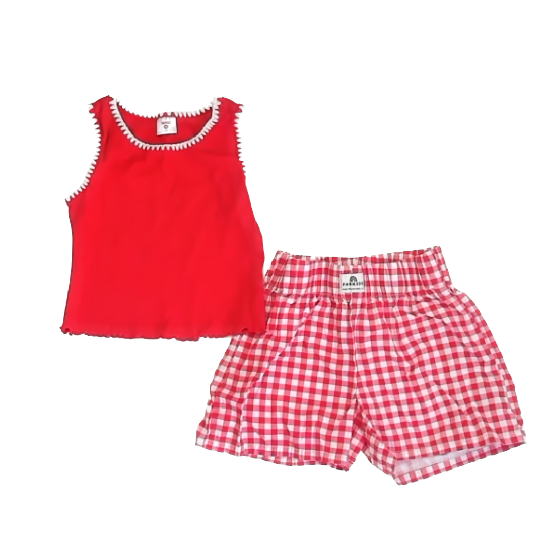Fab Kids Girls Red Apparel Sets Size: 6-7 Years Red