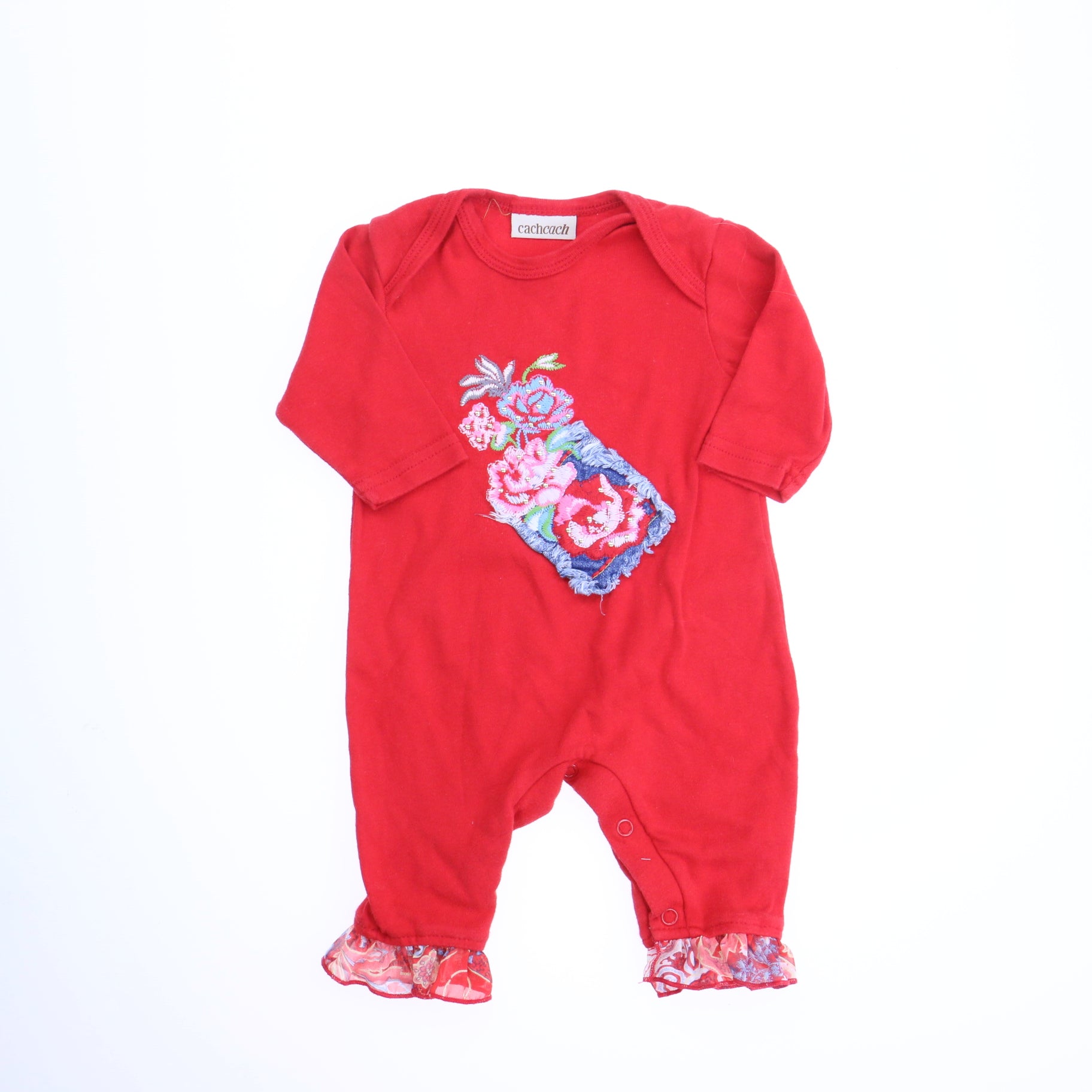 Cachcach Girls Red Long Sleeve Outfit Size: *3-6 Months Red