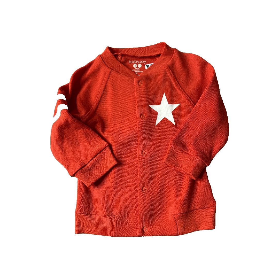 Babysoy Unisex Red Sweater Size: 6-12 months Red