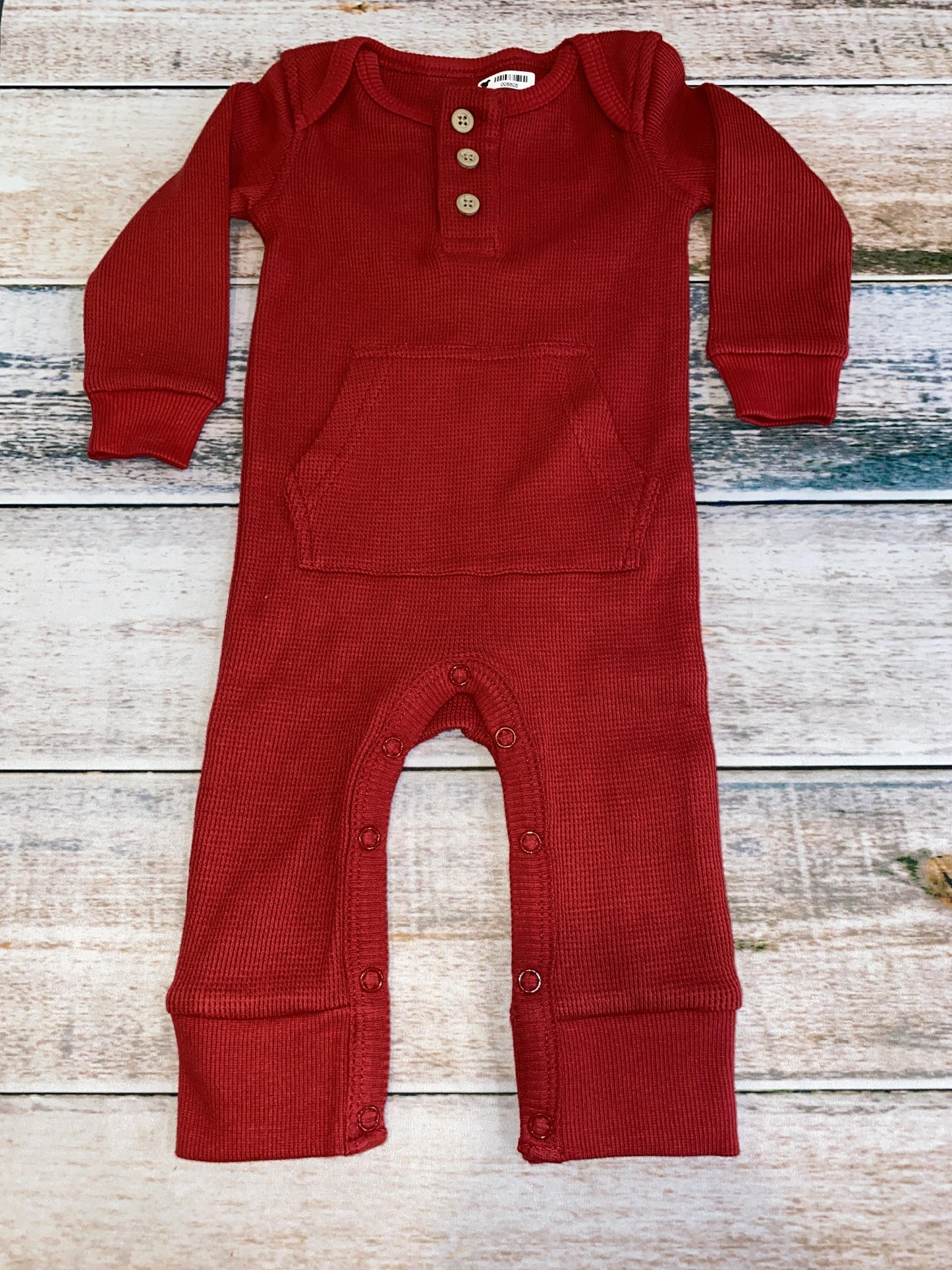 Planet Cotton Unisex Red Romper Size: 3 months Red