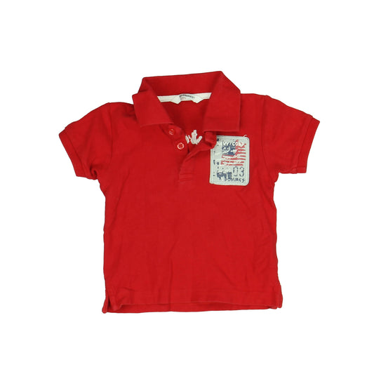 3 Pommes Boys Red Polo Shirt Size: 2T