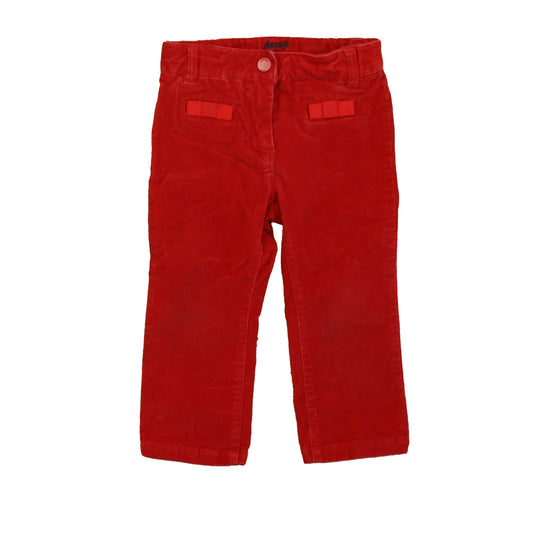 Jacadi Girls Red Corduroy Pants Size: 18 Months Red