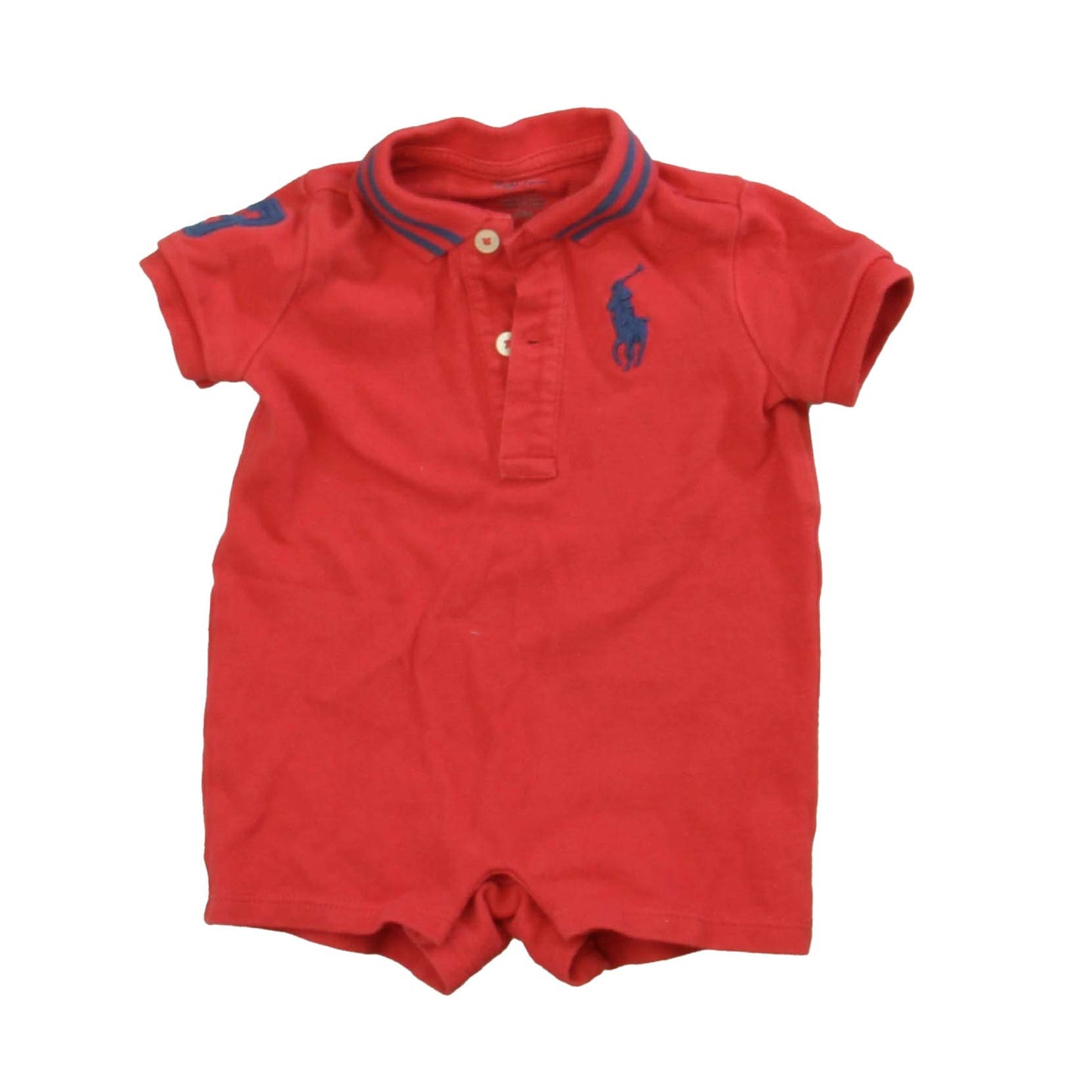 Ralph Lauren Boys Red Romper Size: 3 Months Red