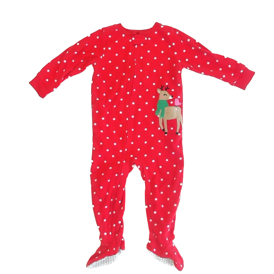 Carter's Girls Red 1-piece footed Pajamas Size: 24 Months Red