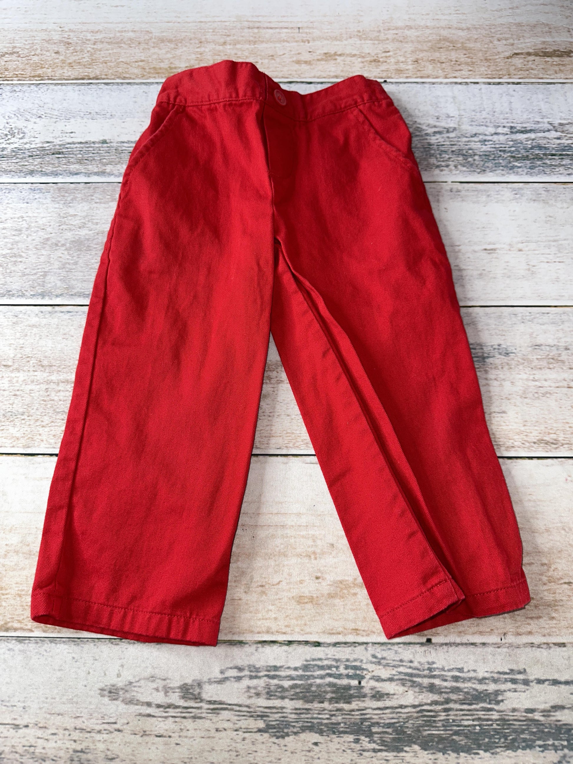Unisex Red Pants Size: 2T Red