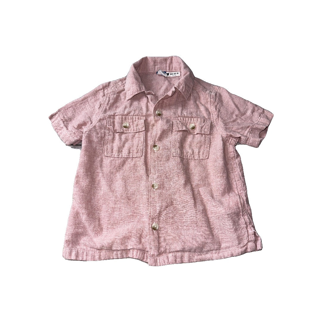 Old Navy Boys Red Button Down Short Sleeve Size: 2T Red