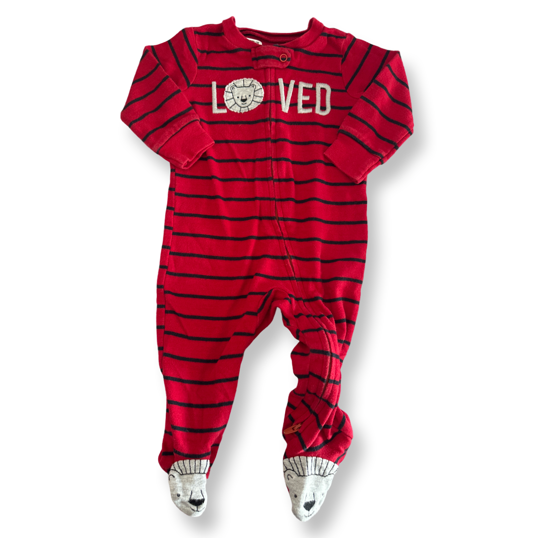 Carter's Boys Red 1-piece footed Pajamas Size: Striped Footed Pajamas Red