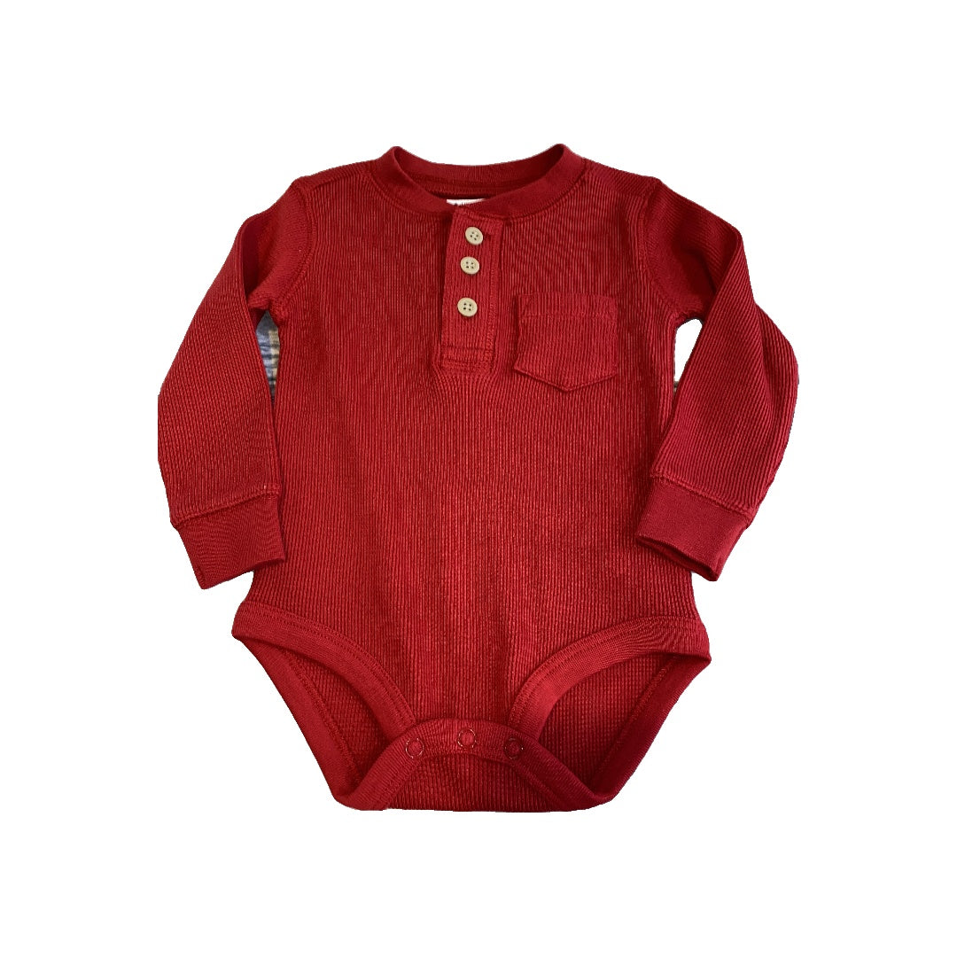 Planet Cotton Boys Red Onesie Size: 9 months Red