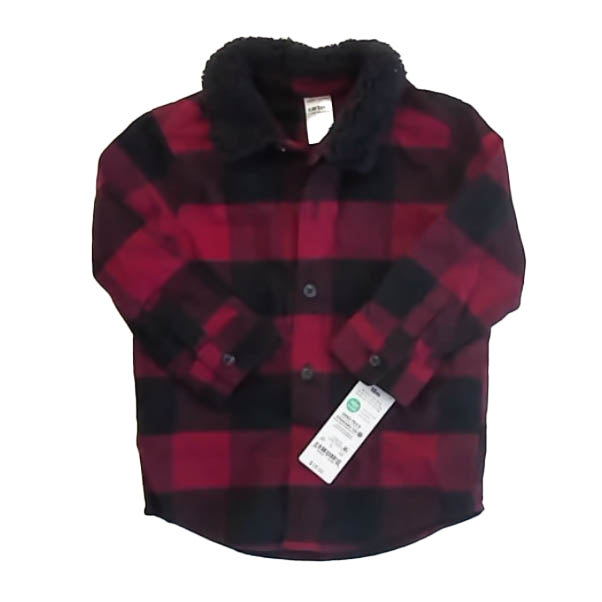 Carter's Boys Red | Black Button Down Long Sleeve Size: 18 Months Red | Black