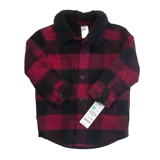Carter's Boys Red | Black Button Down Long Sleeve Size: 18 Months Red | Black