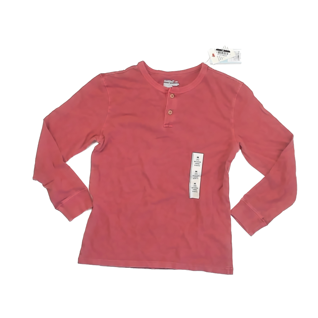 Cat & Jack Boys Reddish Henley Size: 8 Years Reddish