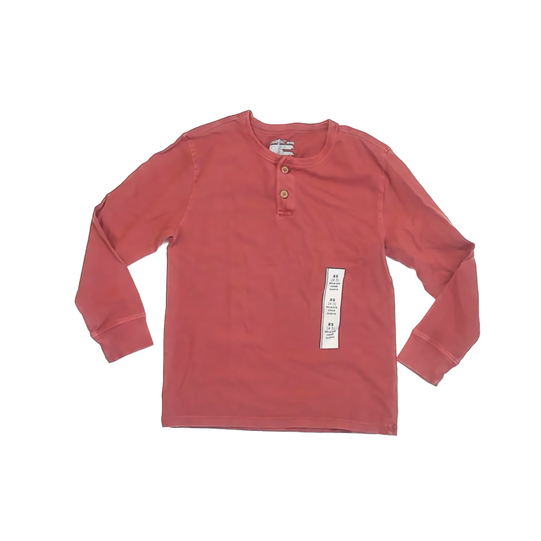 Cat & Jack Boys Reddish Henley Size: 4-5T Reddish