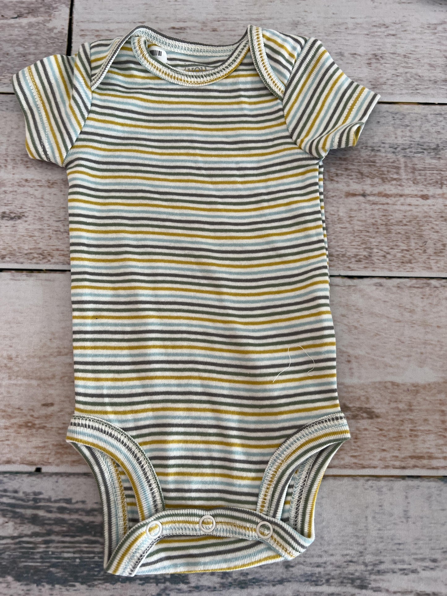 Just Born Unisex Retro | Light Blue | Yellow | Sage | Stripe Onesie Size: Newborn Retro | Light Blue | Yellow | Sage | Stripe