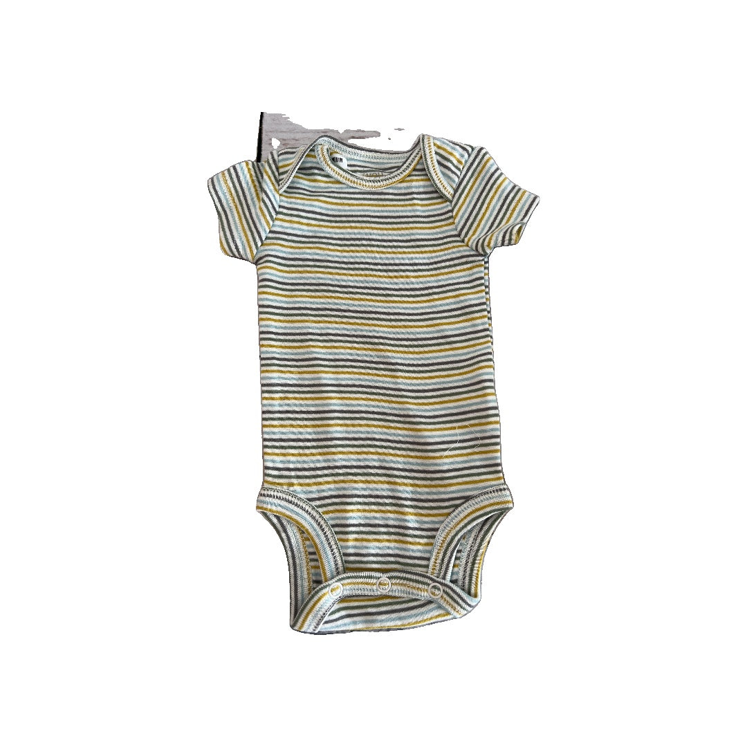 Just Born Unisex Retro | Light Blue | Yellow | Sage | Stripe Onesie Size: Newborn Retro | Light Blue | Yellow | Sage | Stripe