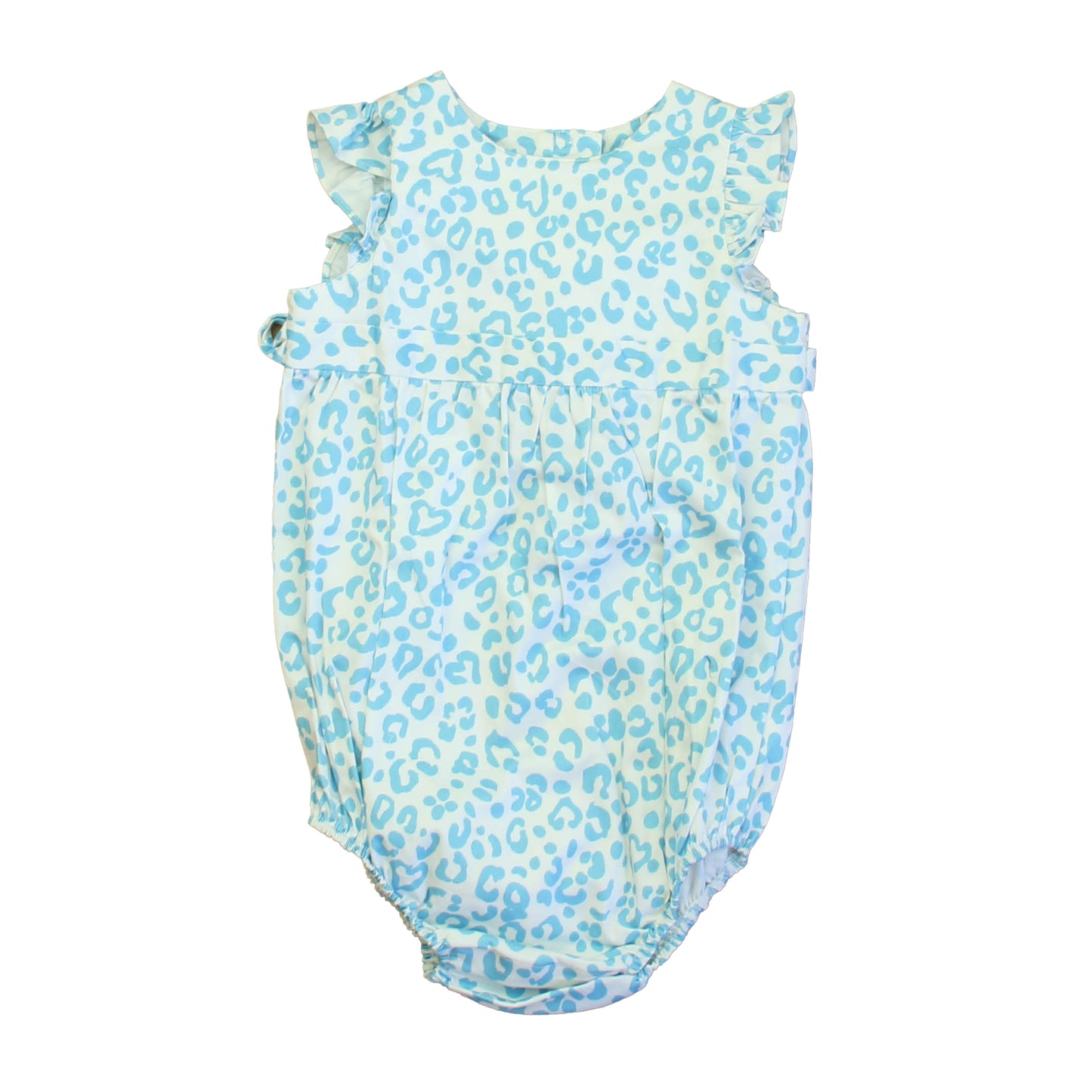 Classic Prep Girls Robin' Egg Leopard Romper Size: 2-5T