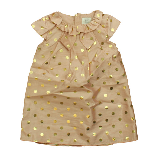 Carter's Girls Rose Gold Polka Dots Special Occasion Dress Size: 2T Rose Gold Polka Dots