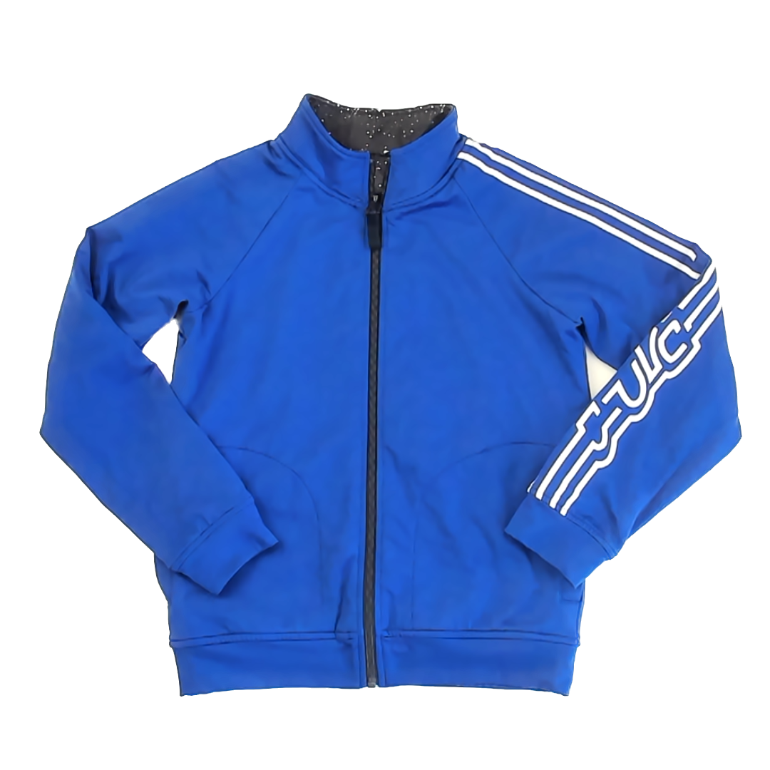 Rockets Of Awesome Boys Royal Blue | Black White Speckles Reversable Sweater Size: 10-12 Years Royal Blue | Black White Speckles Reversable