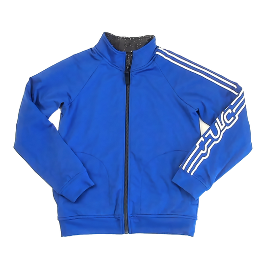 Rockets Of Awesome Boys Royal Blue | Black White Speckles Reversable Sweater Size: 10-12 Years Royal Blue | Black White Speckles Reversable