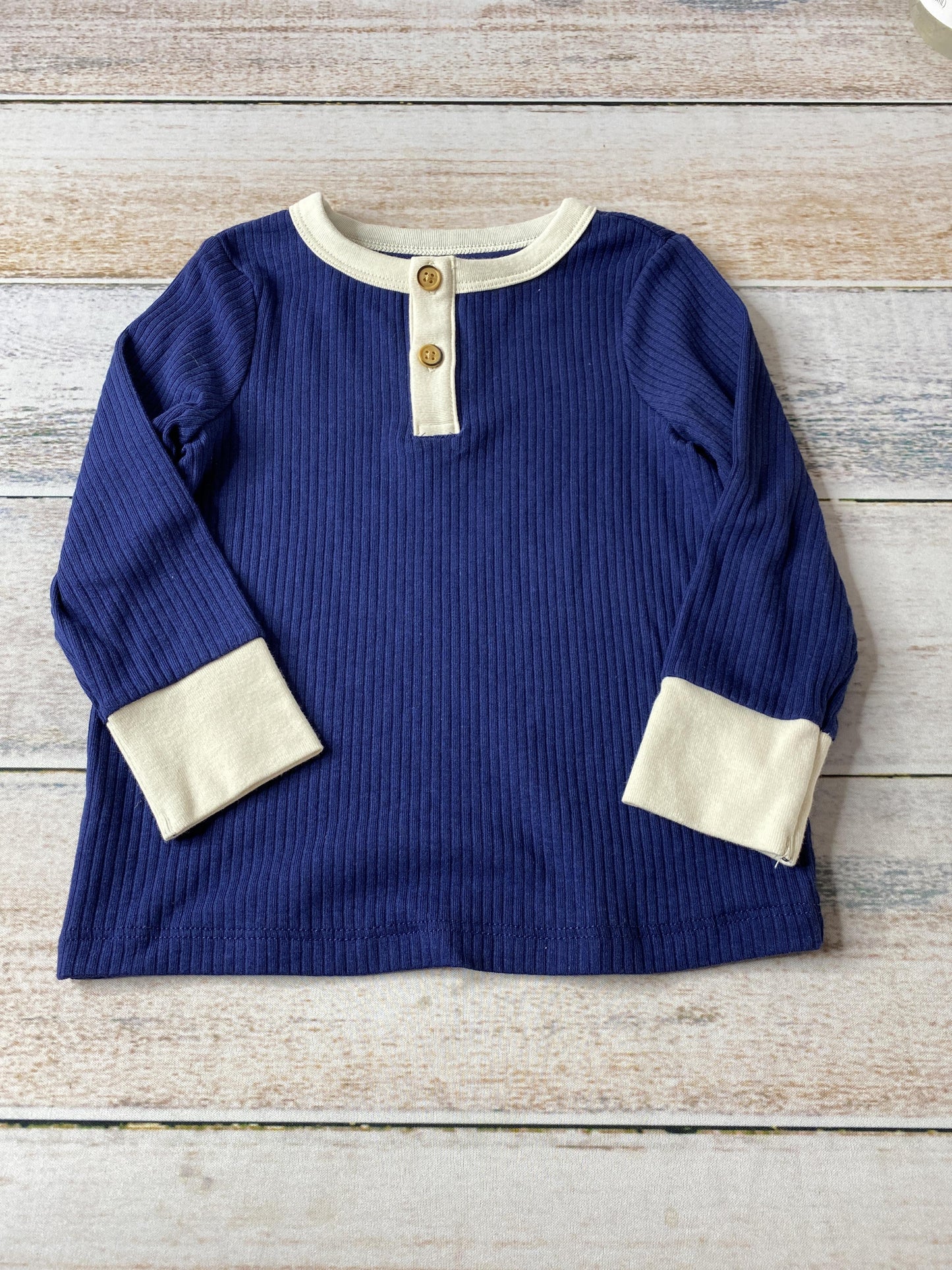 Cat & Jack Unisex Royal Blue | cream Long Sleeve Shirt Size: 18 months Royal Blue | cream