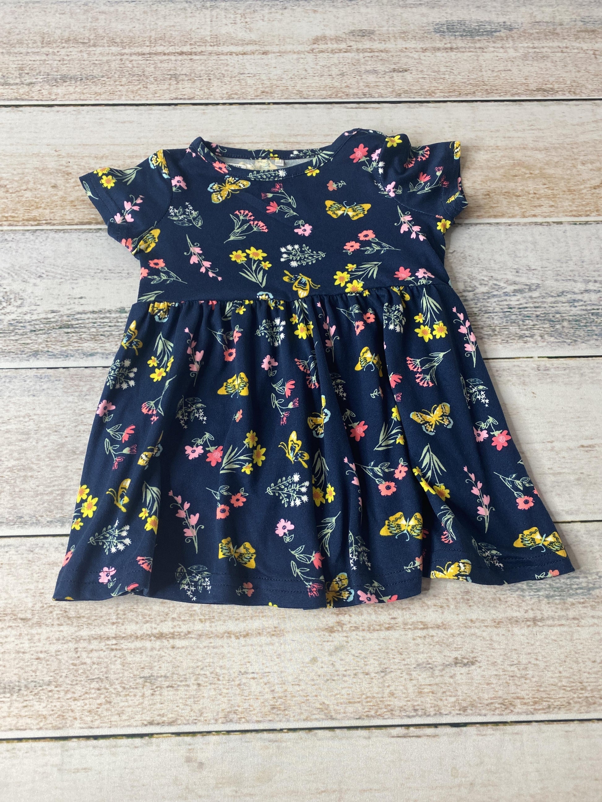 Girls Royal Blue | Flowers | Butterfly Dress Size: 12M Royal Blue | Flowers | Butterfly
