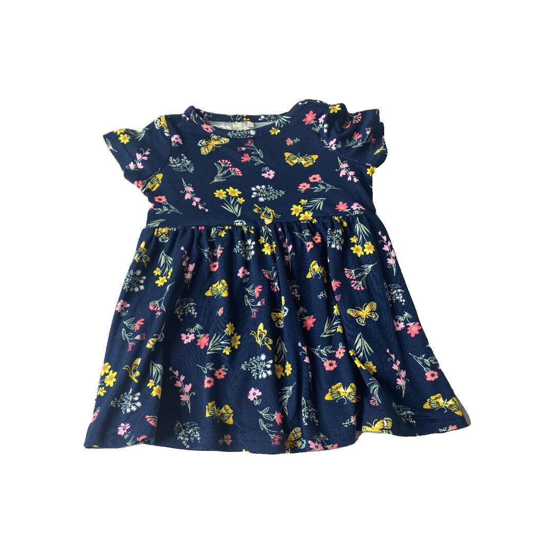 Girls Royal Blue | Flowers | Butterfly Dress Size: 12M Royal Blue | Flowers | Butterfly