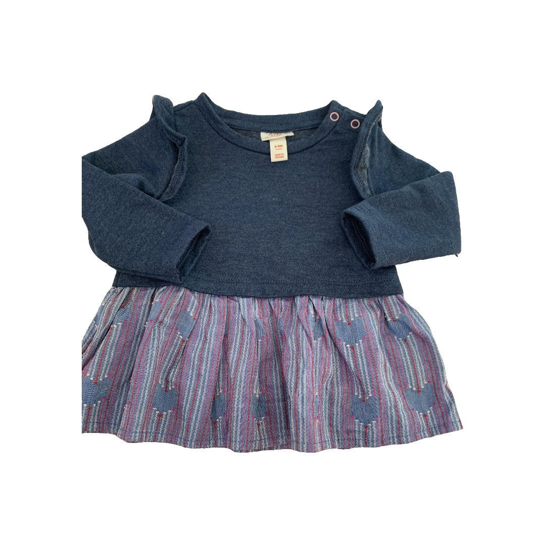 Carters Girls Royal Blue | purple Long Sleeve T-Shirt Size: 6-9 months Royal Blue | purple