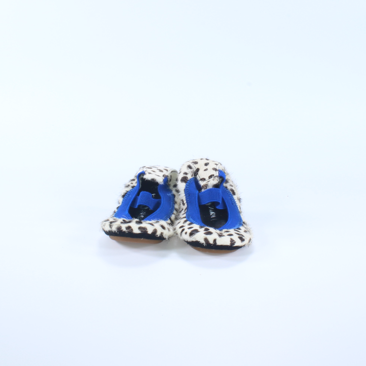 Yosi Samra Girls Royal Blue Spotted Fur Shoes Size: 5 Royal Blue Spotted Fur
